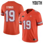 Youth Florida Gators #19 Caleb Sturgis NCAA Jordan Brand Orange Authentic Stitched College Football Jersey TRP2162OY